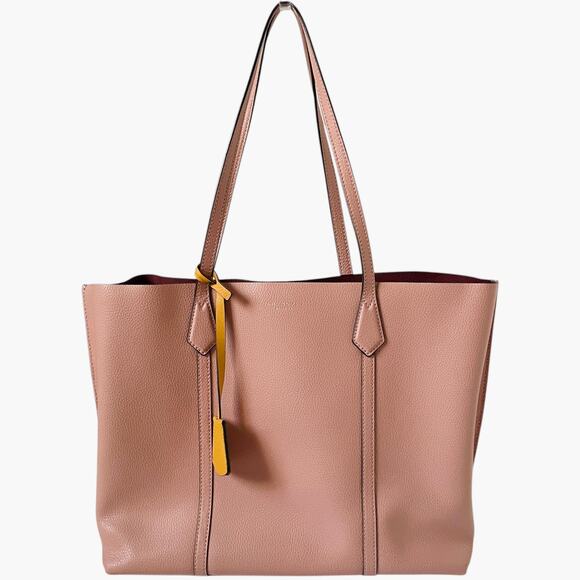 Tory Burch Handbags - Tory Burch Perry 3 Compartment Tote Bag OS Blush Pink Pebbled Leather Laptop Zip